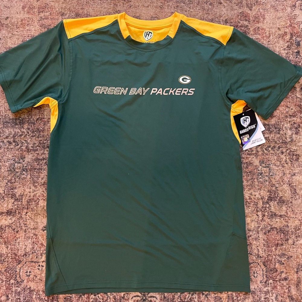 Hands High NFL‎ Green Bay Packers Football Short Sleeve Wicking Shirt XL